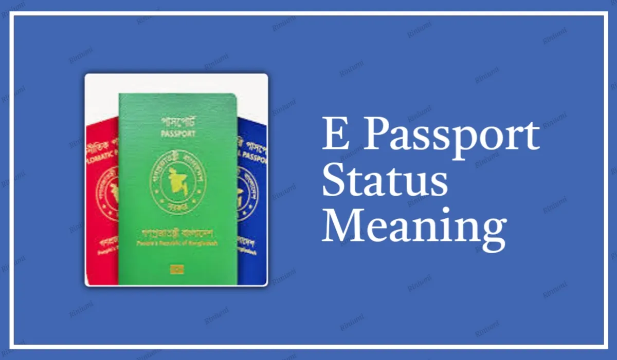 E Passport Status Meaning - পাসপোর্ট স্ট্যাটাস